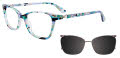 EasyClip EC526 With Magnetic Clip-On Lens Blue & Green & Black Marbled w/ Polarized Clip on Lens (050) Eyeglasses - Color Image