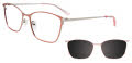 EasyClip EC532 With Magnetic Clip-On Lens Satin Light Pink & Silver with Polarized Clip on Lens (030) Eyeglasses - Color Image