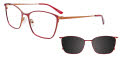 EasyClip EC532 With Magnetic Clip-On Lens Satin Red & Bronze with Polarized Clip on Lens (035)  Eyeglasses - Color Image