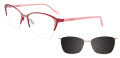EasyClip EC533 With Magnetic Clip-On Lens Matt Pink & Light Gold with Polarized Clip on Lens (030) Eyeglasses - Color Image