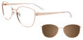 EasyClip EC534 With Magnetic Clip-On Lens Satin Gold & White with Polarized Clip on Lens (010) Eyeglasses - Color Image