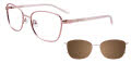 EasyClip EC535 With Magnetic Clip-On Lens Satin Light Pink with Polarized Clip on Lens (030) Eyeglasses - Color Image