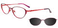 EasyClip EC540 With Magnetic Clip-On Lens Matt Burgundy & Shiny Red with Polarized Clip on Lens (030) Eyeglasses - Color Image