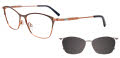 EasyClip EC541 With Magnetic Clip-On Lens Matt Brown & Matt Grey with Polarized Clip on Lens (015) Eyeglasses - Color Image