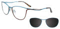 EasyClip EC546 With Magnetic Clip-On Lens Matte Brown & Matte Blue with Polarized Clip on Lens (010) Eyeglasses - Color Image