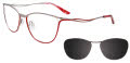 EasyClip EC546 With Magnetic Clip-On Lens Matte Red & Matte Silver with Polarized Clip on Lens (030) Eyeglasses - Color Image