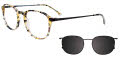 EasyClip EC549 With Magnetic Clip-On Lens Taupe & Pale Yellow Tortoise & Brushed Black Steel (010) Eyeglasses - Color Image