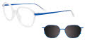 EasyClip EC550 With Magnetic Clip-On Lens Chrystal & Brushed Blue Steel (070) Eyeglasses - Color Image
