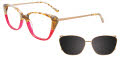 EasyClip EC552 With Magnetic Clip-On Lens Brown Marbled & Red (010) Eyeglasses - Color Image