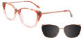 EasyClip EC552 With Magnetic Clip-On Lens Red Marbled & Light Crystal Pink (030) Eyeglasses - Color Image