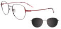 EasyClip EC553 With Magnetic Clip-On Lens Dark Steel & Burgundy (090) Eyeglasses - Color Image