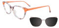EasyClip EC556 With Magnetic Clip-On Lens Light Coral & Crystal Light Grey Marbled (040) Eyeglasses - Color Image