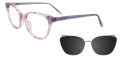 EasyClip EC556 With Magnetic Clip-On Lens Light Purple & Crystal Light Pink (080) Eyeglasses - Color Image