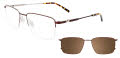EasyClip EC560 With Magnetic Clip-On Lens Satin Brown & Satin Silver (010) Eyeglasses - Color Image