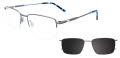 EasyClip EC560 With Magnetic Clip-On Lens Satin Light Steel & Satin Light Blue (020) Eyeglasses - Color Image