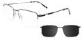 EasyClip EC560 With Magnetic Clip-On Lens Satin Black & Satin Silver (090) Eyeglasses - Color Image
