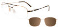 EasyClip EC561 With Magnetic Clip-On Lens Satin Brown Marbled & Gold (010) Eyeglasses - Color Image