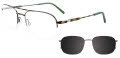 EasyClip EC561 With Magnetic Clip-On Lens Satin Green Marbled & Steel (060) Eyeglasses - Color Image