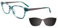 EasyClip EC562 With Magnetic Clip-On Lens Teal & Grey with Polarized Lens (060) Eyeglasses - Color Image
