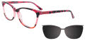 EasyClip EC563 With Magnetic Clip-On Lens Red & Black Marbled & Light Pink & Demi Red (030) Eyeglasses - Color Image