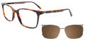 EasyClip EC564 With Magnetic Clip-On Lens Demi Amber (010) Eyeglasses - Color Image