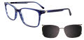 EasyClip EC564 With Magnetic Clip-On Lens Matte Dark Navy (050) Eyeglasses - Color Image