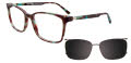EasyClip EC564 With Magnetic Clip-On Lens Matte Dark Demi Green (060) Eyeglasses - Color Image