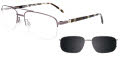 EasyClip EC565 With Magnetic Clip-On Lens Taupe Brushed Metal (020) Eyeglasses - Color Image