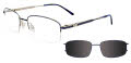 EasyClip EC566 With Magnetic Clip-On Lens Tortoise Black & Blue (050) Eyeglasses - Color Image