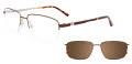 EasyClip EC567 With Magnetic Clip-On Lens Satin Brown & Matte Silver (010) Eyeglasses - Color Image