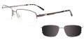 EasyClip EC567 With Magnetic Clip-On Lens Satin Steel (020) Eyeglasses - Color Image