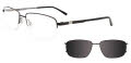 EasyClip EC567 With Magnetic Clip-On Lens Shiny Black & Shiny Dark Grey (090) Eyeglasses - Color Image
