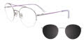EasyClip EC574 With Magnetic Clip-On Lens Silver & Lilas (080) Eyeglasses - Color Image