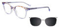 EasyClip EC577 with Magnetic Clip-On Lens Marbled Blue (050) Eyeglasses - Color Image