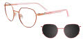 EasyClip EC578 With Magnetic Clip On Lens Marsala & Pink Gold/ Crystal Pink (30) Eyeglasses - Color Image
