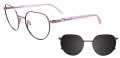 EasyClip EC578 With Magnetic Clip On Lens Dark Purple & Light Purple/Crystal Purple (80) Eyeglasses - Color Image