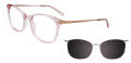 EasyClip EC583 With Magnetic Clip-On Lens Crystal Light Pink/Satin Pink Gold (010) Eyeglasses - Color Image