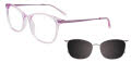 EasyClip EC583 With Magnetic Clip-On Lens Crystal Purple/Satin Purple (080) Eyeglasses - Color Image