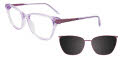 EasyClip EC584 With Magnetic Clip-On Lens Crystal Purple with Polarized Lens (080) Eyeglasses - Color Image