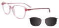 EasyClip EC585 With Magnetic Clip-On Lens Crystal Pink with Polarized Lens (030) Eyeglasses - Color Image
