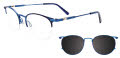 EasyClip EC587 With Magnetic Clip-On Lens Blue & Black Stripes/Blue (050) Eyeglasses - Color Image