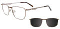 EasyClip EC588 With Magnetic Clip-On Lens Steel & Khaki (025) Eyeglasses - Color Image