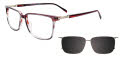 EasyClip EC589 With Magnetic Clip-On Lens Brown/Grey with Polarized Lens (010) Eyeglasses - Color Image