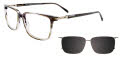 EasyClip EC589 With Magnetic Clip-On Lens Grey with Polarized Lens (020) Eyeglasses - Color Image