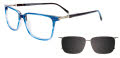 EasyClip EC589 With Magnetic Clip-On Lens Blue Green with Polarized Lens (050) Eyeglasses - Color Image