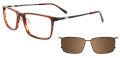 EasyClip EC590 With Magnetic Clip-On Lens Brown Striped (010) Eyeglasses - Color Image