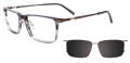 EasyClip EC590 With Magnetic Clip-On Lens Grey Striped (020) Eyeglasses - Color Image