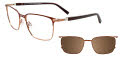 EasyClip EC592 With Magnetic Clip-On Lens Brown & Light Brown/ Matte Brown (010) Eyeglasses - Color Image