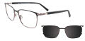 EasyClip EC592 With Magnetic Clip-On Lens Black & Dark Steel/ Matte Black (090) Eyeglasses - Color Image