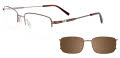 EasyClip EC593 With Magnetic Clip-On Lens Brown & Steel (010) Eyeglasses - Color Image